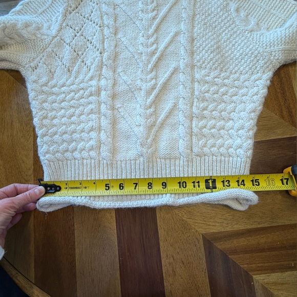 Mango Cream Cable Knit Turtleneck Sweater - Picture 9 of 11